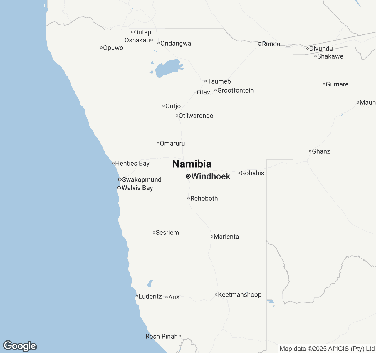 Map of Windhoek