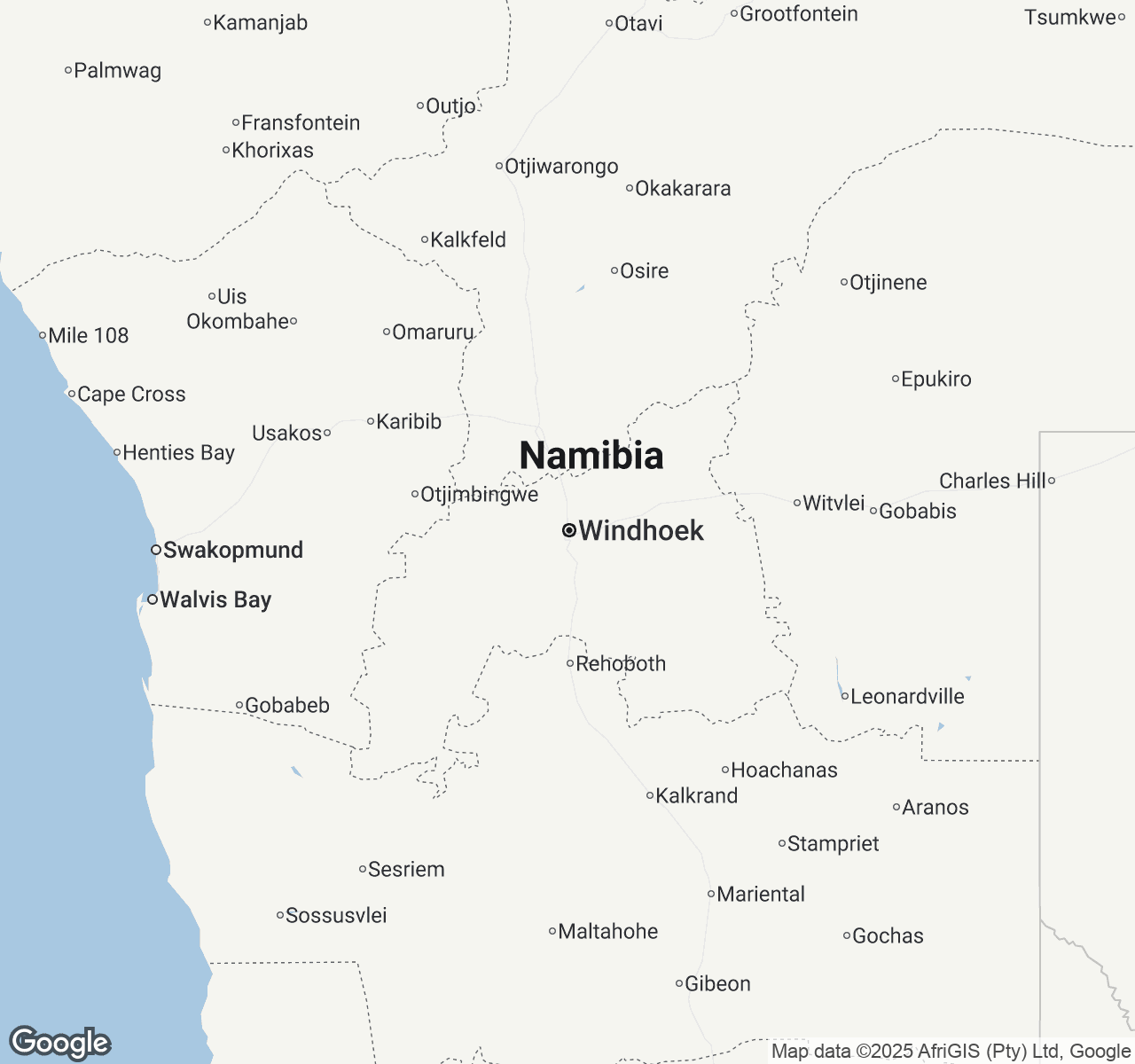Map of Windhoek